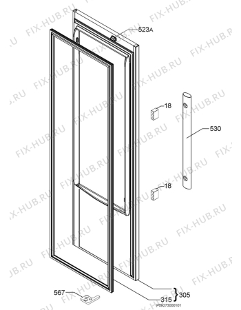 Взрыв-схема холодильника Aeg Electrolux S70338WK - Схема узла Door 003